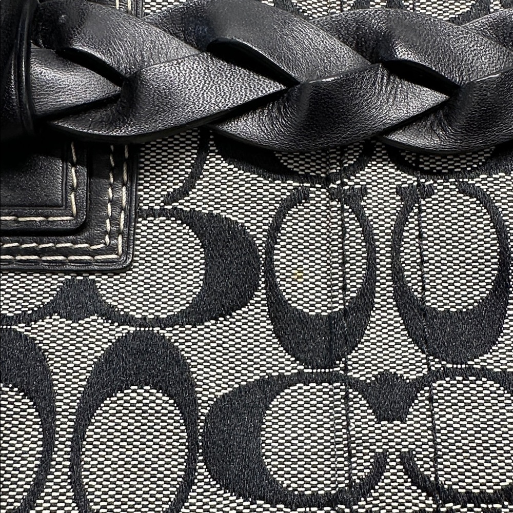Coach Hamptons Carryall Signature Jacquard Black Leather Y2K - Picture 12 of 12
